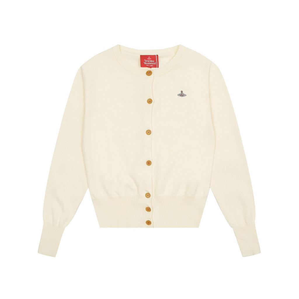 25SS Тонкий вязаный свитер Vivi Saturn с вышивкой и воротником-жабо - Корейская весенне-осенняя коллекция