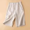 Cotton Linen Shorts Women Elegant High Waist White A Line Wide Leg Suit Shorts Slim Straight Wide Leg Short Pants Work Shorts