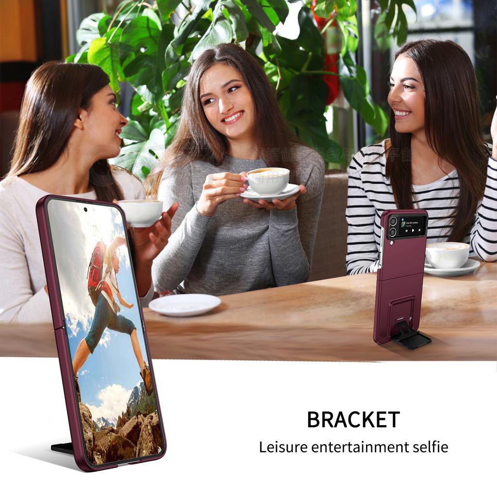 Flip Phone Case for Samsung Galaxy Z Flip4 5G Shockproof Case Hard PC Phone Cover with Kickstand