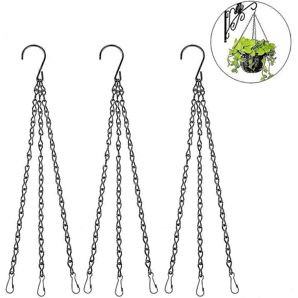 Hanging Basket Chain, 3 Sets Plant Hanger Metal Chains With Clips--