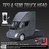 1/24 Scale Tesla Semi Truck Trailer Metal Alloy Diecast Truck Trailer Model Sound & Light Collection Car Model Toy Gift with Boys C325