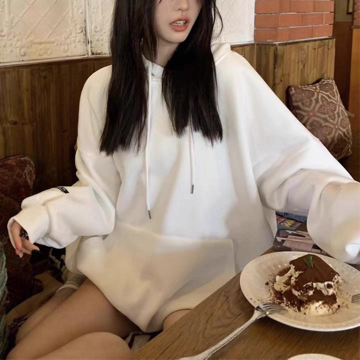 2025 Autumn/Winter Women's Loose Fit Korean-Japanese Hoodie: Versatile Lazy Style, Long Sleeve Outerwear
