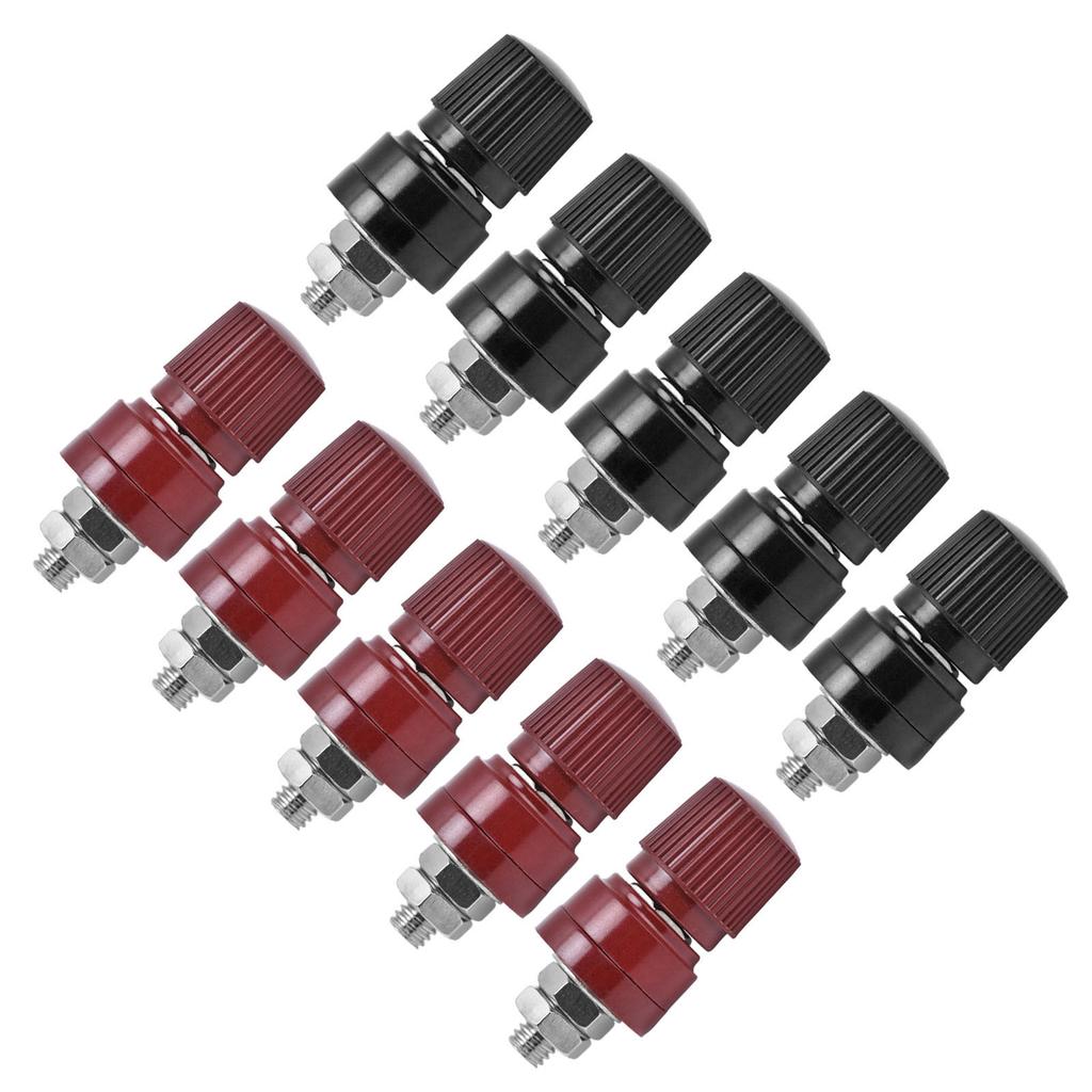 5 Pairs Binding Post Grounding Brass Nickel Plated M6 Thread Welding Power Terminal 0V‑380V