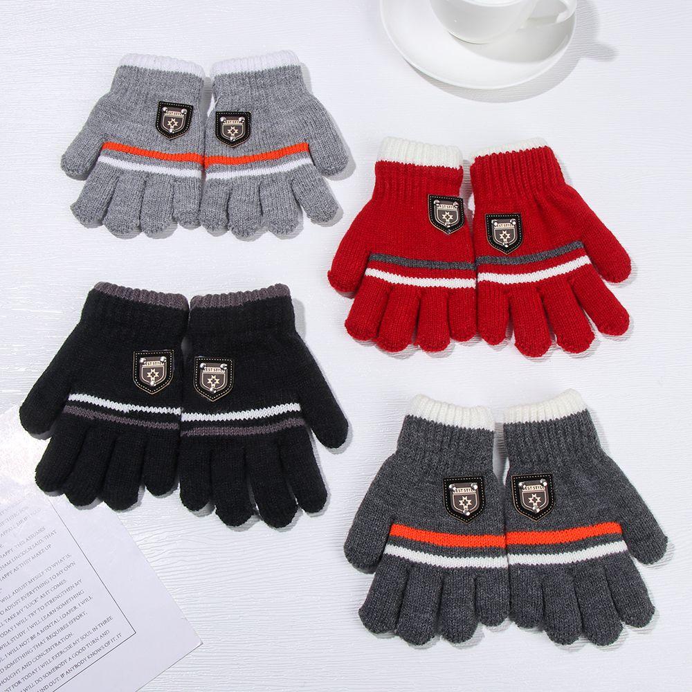 Outdoor Keep Warm Warm Thick Soft Boys Girls Kids Gloves Full Finger Knitted Gloves Mittens