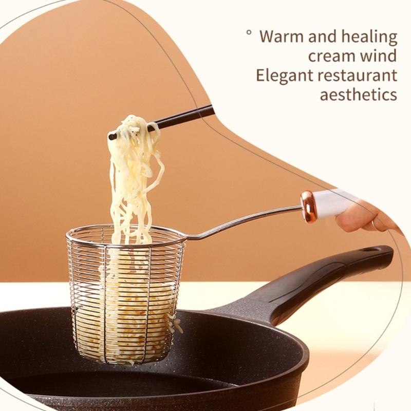 Stainless Steel Colander Deepening Skimmer Ergonomic Handle Colander Spoon Household Kitchen Cooking Accessories