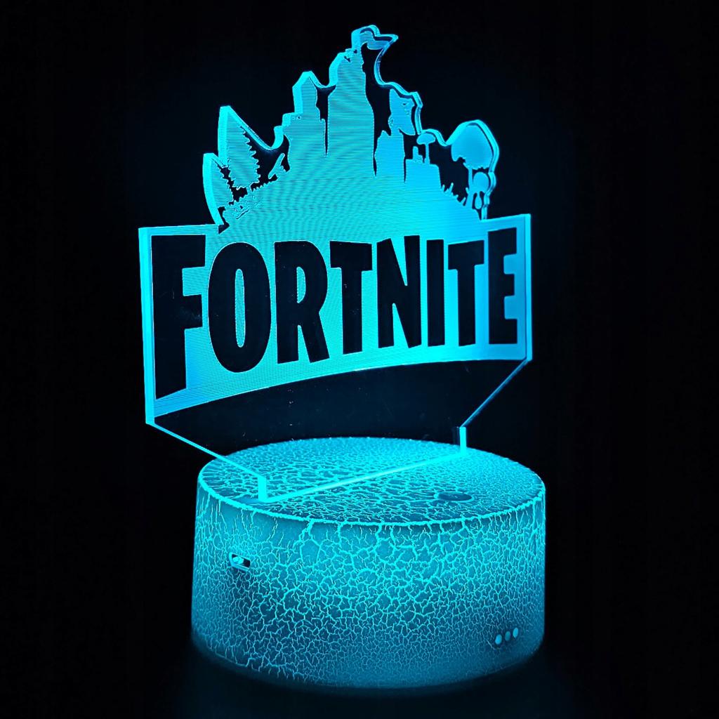 Fortnite Battle Royale Led 3D Night Light For Kids + Remote Control