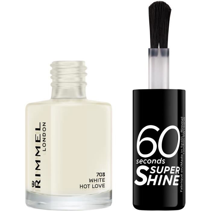 RIMMEL Vernis à ongles 60 Seconds Super Shine - 703 White Hot Love