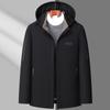 New Goose Down Down Jacket Men's Mid-length Thickened Warm Simple Casual Hooded Winter Jacket
