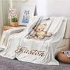 Personalized Name Blankets Boys Girls Flannel Blankets Family Friends Animal Blankets Gifts