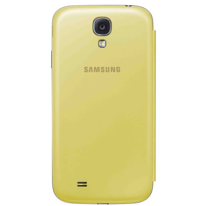 Etui à rabat - SAMSUNG - Galaxy S4 I9500 - Jaune - Semi-rigide - Accès direct fonctions