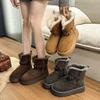 Warm Flip Plush Thick-soled Medium Tube Snow Boots for Women To Increase Their Height In Winter 2025 New Fluffy Thickened Cotton Shoes