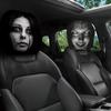 2 шт. Чехлы на подголовник автомобиля с принтом черепа, эластичные, с рисунком страшного лица, мультяшные, моющиеся, стильные, для интерьера автомобиля