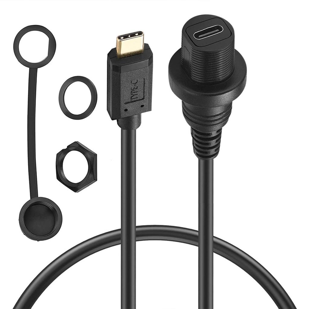Кабель-удлинитель USB 2.0 3.1 Type C для установки на панель приборной панели автомобиля, штекер-гнездо, для лодок, мотоциклов