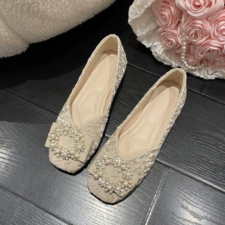 Женские туфли на плоской подошве 2024 года, новые осенние туфли с мягкой нескользящей подошвой, универсальные рабочие туфли с юбками, нежный ветер, женская обувь Doudou