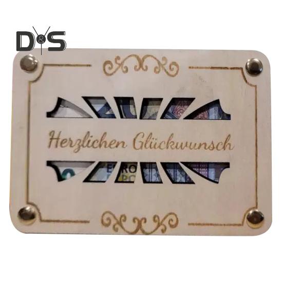 Держатель для денег на день рождения, деревянный держатель для денег, держатель для денег в виде конверта, упаковочный держатель для наличных или подарочной карты