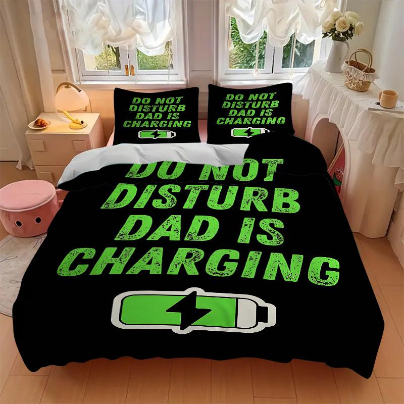 3pcs Do Not Disturb Print Cover Set Ultra Soft, Breathable