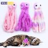 Игрушка для кошек, милая плюшевая игрушка в виде осьминога, устойчивая к укусам зубов, интерактивная игра, товары для домашних животных