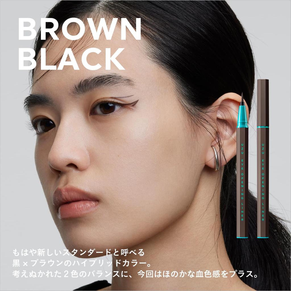 UZU Жидкая подводка для глаз Eye Opening Liner Смывается теплой водой Гипоаллергенная [Коричнево-черный] Подводка для глаз, Без воды, Без спирта, Без красителей,