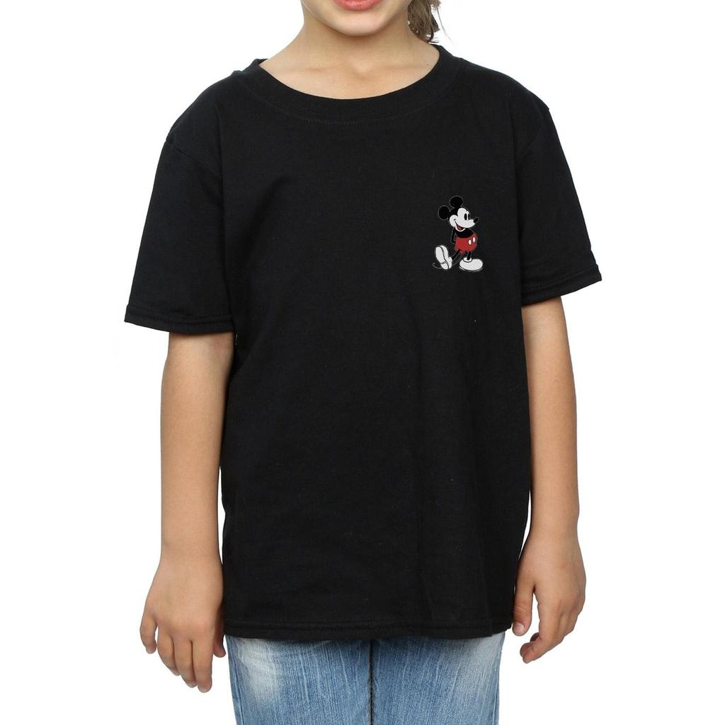 Disney Girls Mickey Mouse Kickin Retro Chest Cotton T-Shirt
