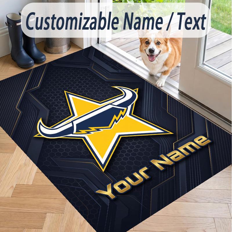 Custom Text Printed Rug North Queensland Cowboys Non Slip Floor Carpet For Home Room Decor