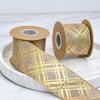 Декоративная романтическая и уютная лента ручной работы с имитацией льна, широкая лента с копировальным краем, рождественская декоративная лента с имитацией льна, джутовая лента с золотым плетением и проволочной кромкой
