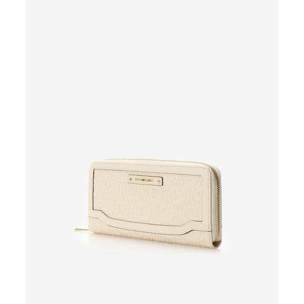 Кошелек двойного сложения с тиснением и точечной строчкой, длинный, розовый, бежевый [Samantha Vega]