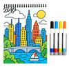 Spiral Bound Drawing Album Trace-By-Groove Guided Coloring Book, Clear Artistic Printing with 20 Decorative And Painting Set for Teens Scenes