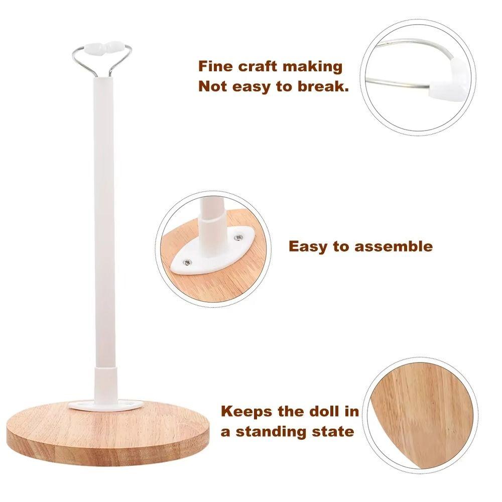 Wooden Base Doll Stands Plastic Support Action Figure Stand Doll Display Holder Adult Children