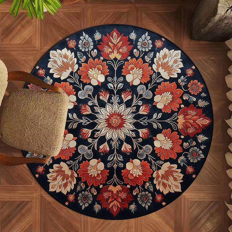 Круглый ковер для гостиной, винтажный диван, журнальный столик, коврик для спальни, кабинета, напольный коврик для дома, устойчивый к грязи