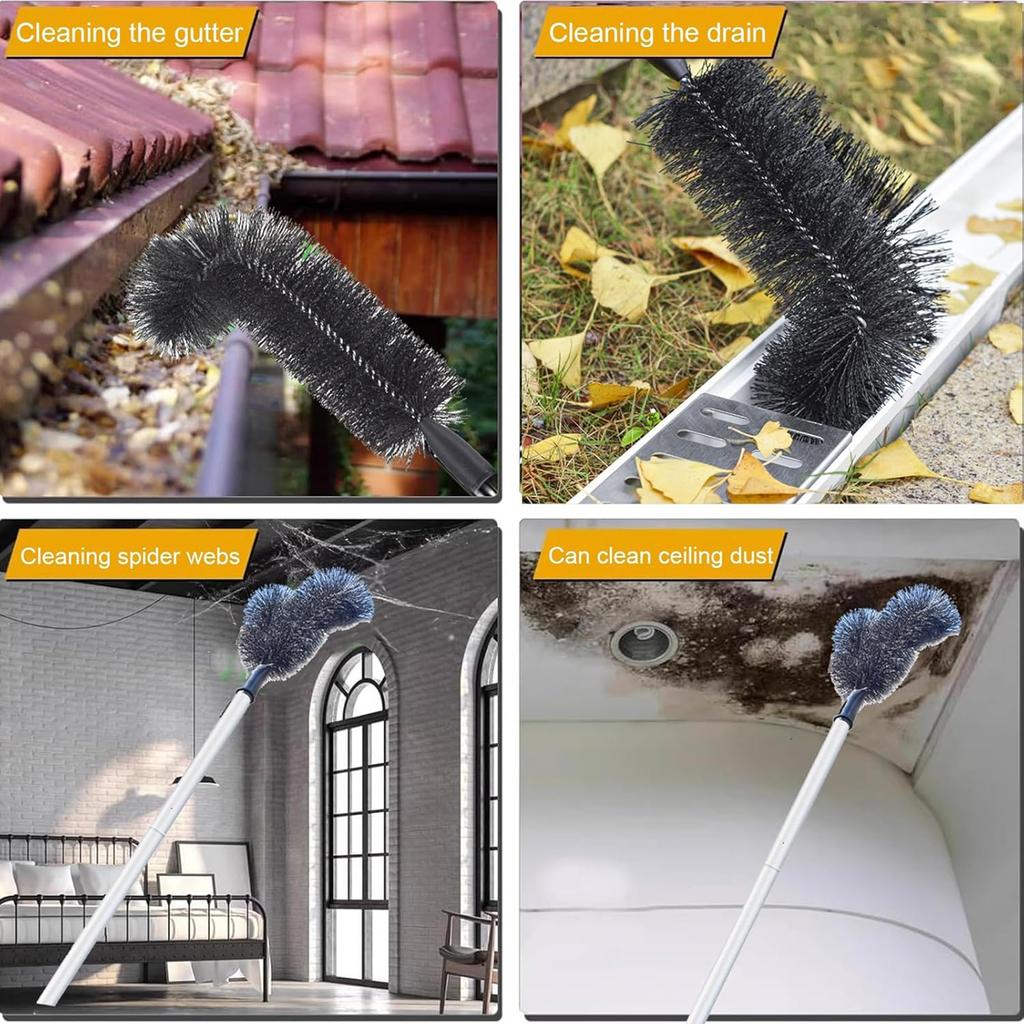 Flexible Bendable Gutter Cleaning Brush Head With Steel Wire For Efficient Debris Removal Drainage Systems Cleaning Tool