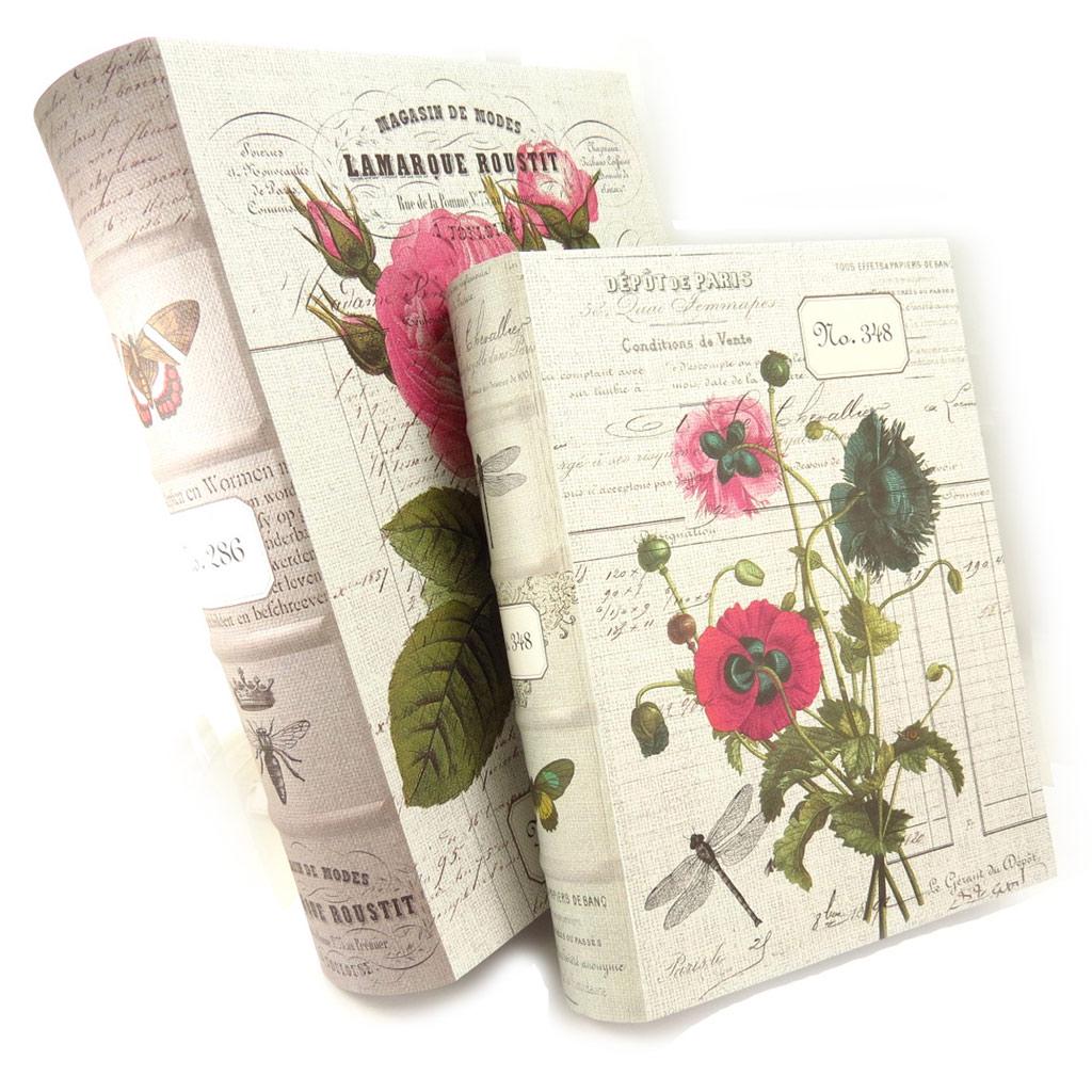 Les Trésors De Lily [K6170] - Trio of Beige Gray 'Jardin Botanique' Storage Boxes