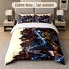 Demon Slayer 3Pcs Bedding Set, Personalized Custom Name Text, 1 Duvet Cover & 2 Pillowcases For Bedroom