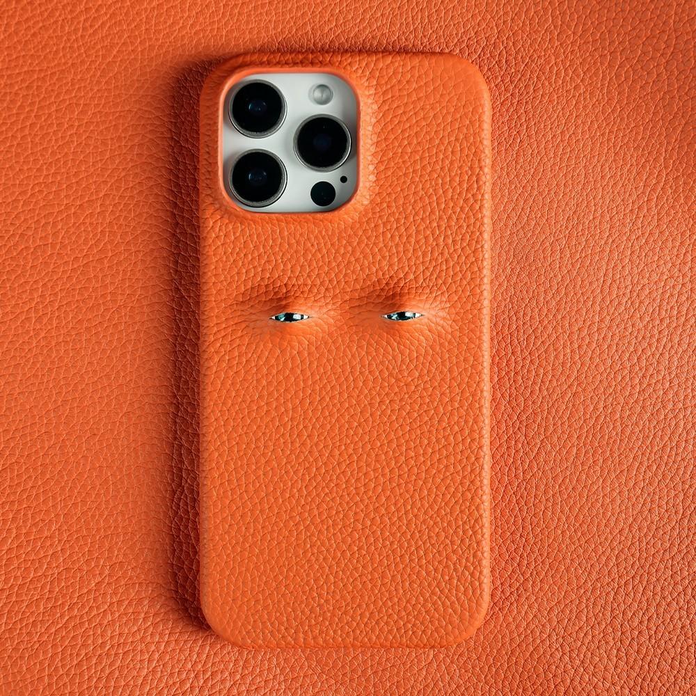 Уникальный дизайн глаз Чехол из натуральной кожи для Iphone 16 Pro Max 18Pro 17 14 13 12 Защитный задний чехол-бампер Персональный Coque Capa