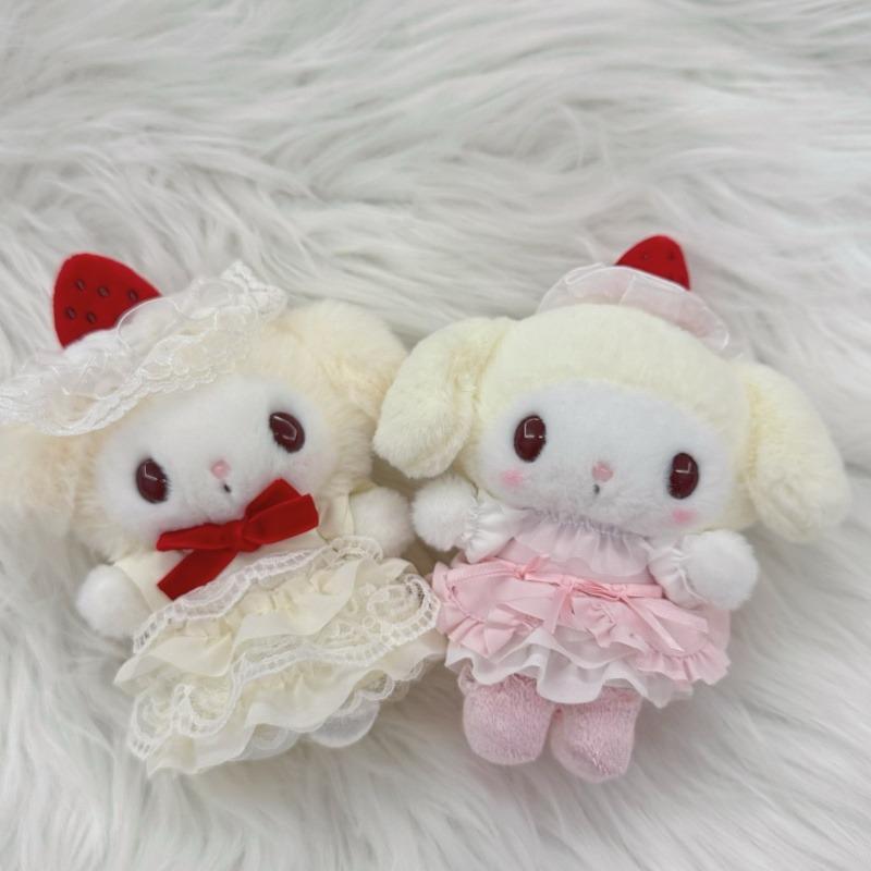 Cartoon Melody Strawberry Cake Sweetheart Plush Doll Pendant White Strawberry Hello Kitty Stuffed Animals toys Hangings