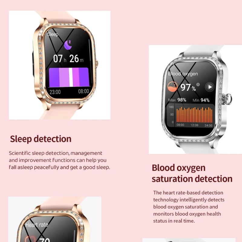 2025 New Fashion Smart 1.75" HD Display Watch Women AMOLED Curved Screen IP68 Waterproof Health Call Smartwatch Apple Watch Ladies for Lady Gift