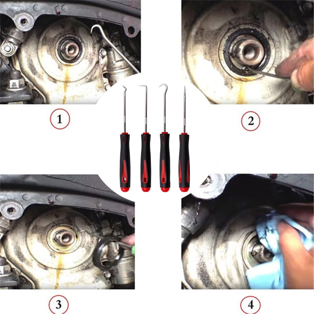 Pick Up Tool Pick Tool Precision Hook Set of 4 Seal Tool O Ring Universal Spanner (Blue)