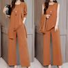 Women's Fall Solid Color Commuter Suit Sleeveless Bottom Shirt + Long-sleeved Jacket + Pants Three-piece Set