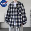 Мужская клетчатая повседневная куртка-рубашка NASA MARVEL