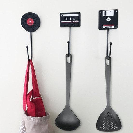 Ретро-лента Виниловая пластинка Жесткий диск Настенный крючок Одежда Шляпа Сумки Вешалка для двери дома