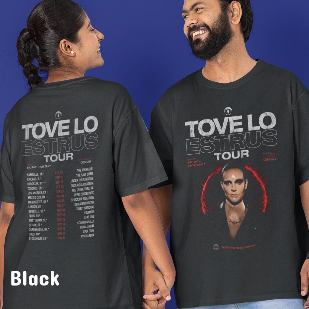 Футболка с туром Tove Lo 2026, Футболка на концерт Tove Lo, Футболка с поп-музыкой, Подарок фанату певицы, Мерч с тура