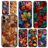 Мультяшный чехол-накладка с листьями для iPhone 17 16 15 14 13 12 Pro Max 11 Pro Max 17 AIR Plus Ударопрочный мягкий ТПУ корпус Fundas Capas