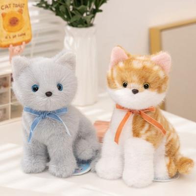 Мягкая игрушка-котенок, реалистичный пушистый кот, кукла, нежные имитированные плюшевые игрушки-кошки