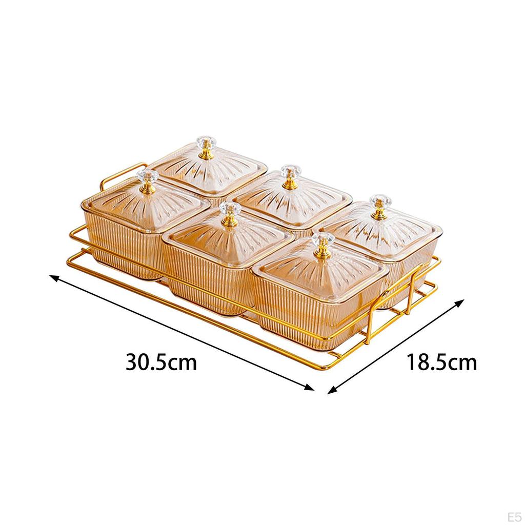 6 мисок для закусок и десертов, фруктовая тарелка с подставкой, сервировка