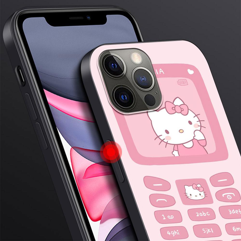Чехол Hello Kitty Kuromi Cinnamoroll для Apple iPhone 13 14 Plus 11 12 Mini 15 Pro Max 7 8 SE 2020 X XS XR Силиконовый чехол для телефона
