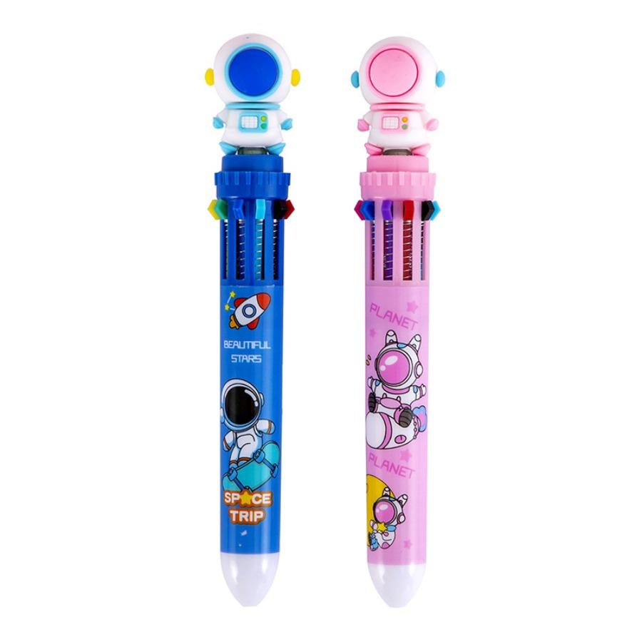 5Pcs Cute Astronaut Ten-color Pen Colored Ballpoint Pen, Student June 1st End Christmas Prize Gift