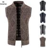 Мужской кардиган без рукавов с V-образным вырезом, утолщенный плюшем, большого размера, осенне-зимняя жилетка для повседневной носки для мужчин среднего и молодого возраста