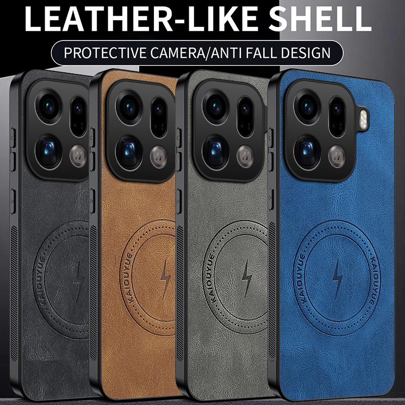 Для OPPO Find X9 Pro Роскошный матовый чехол для телефона из кожи Cortex Для Oppo Find X9 Pro Противоударный силиконовый магнитный защитный чехол