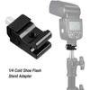 1/4 Inch Cold Shoe Mount Adapter and Hot Shoe Flash Stand Adapter Kit for DSLR Camera Rig, Camera Flash Shoe Mounts Tripod