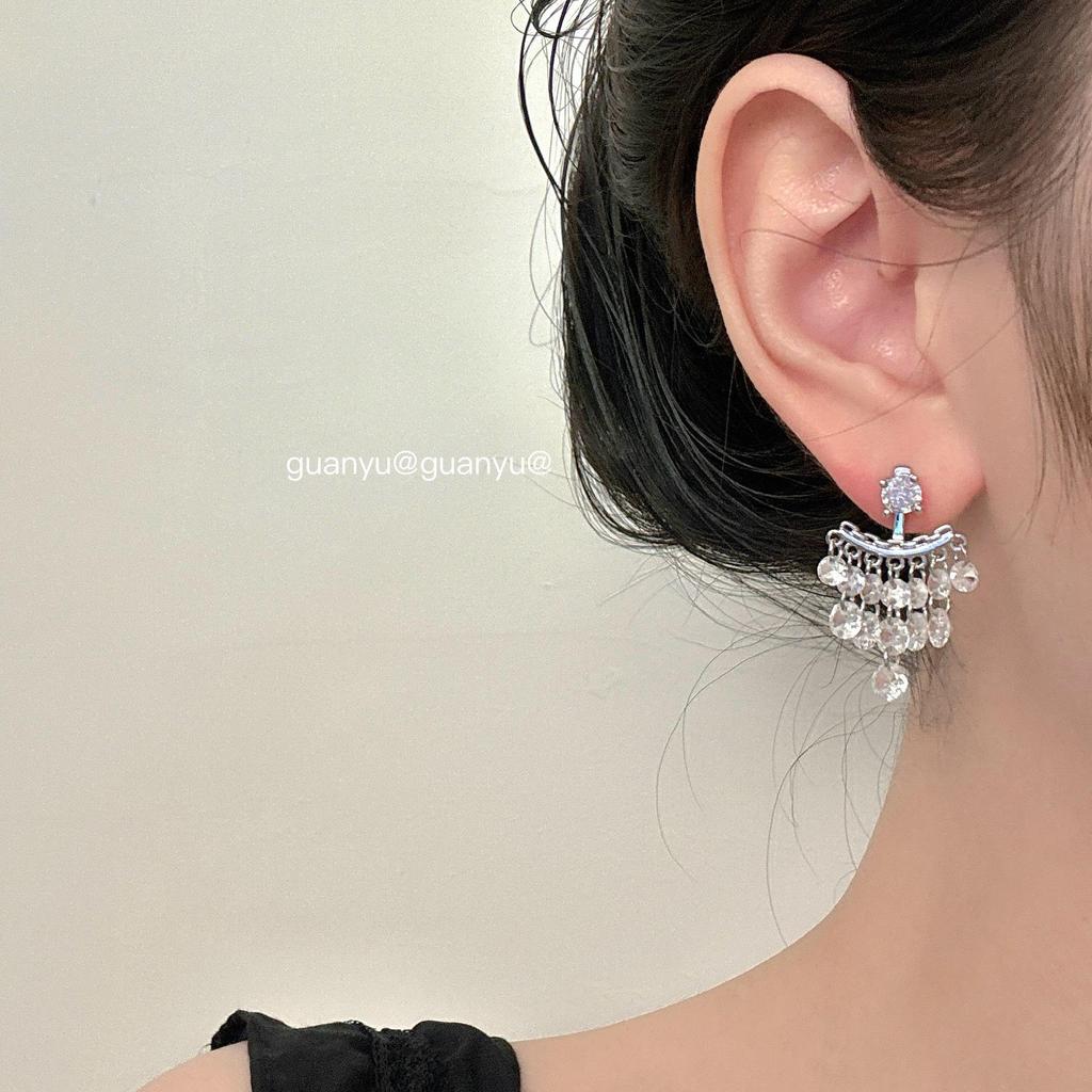 Elegant Zircon Tassel Stud Earrings: Luxurious, Fashionable & Versatile for a Sweet, Exaggerated Look