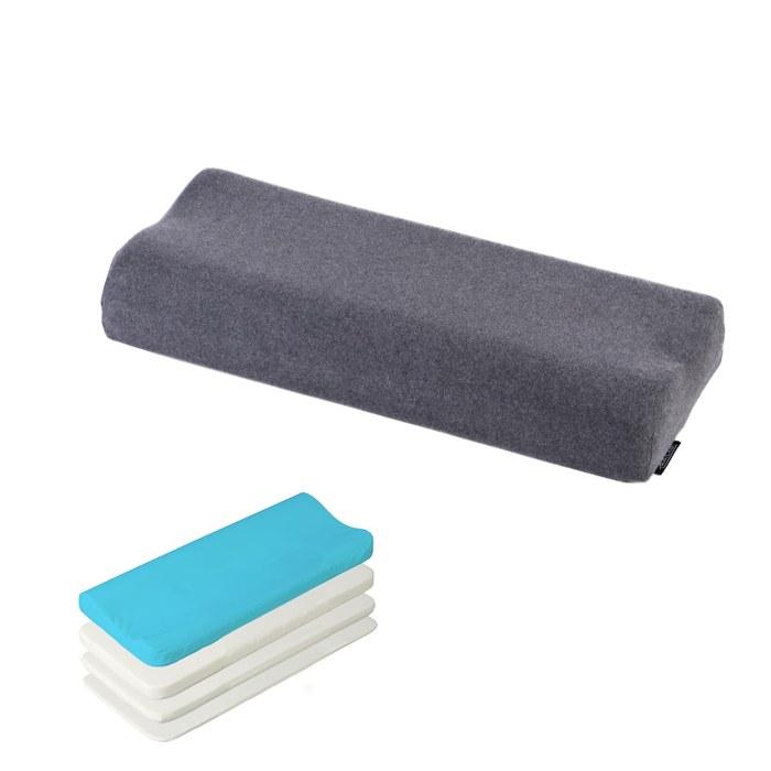 BIBILAB Gaming Long Pillow LFP-110-GY (Gray)7-Level Height Adjustment, 88cm LongMemory Foam, Washable Cover